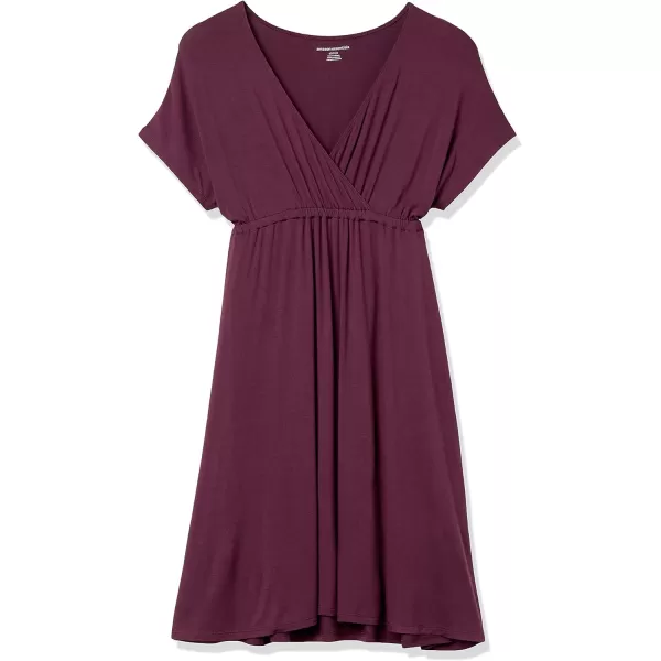 Amazon Essentials Womens Surplice Dress Available in Plus SizeRayon Blend Burgundy