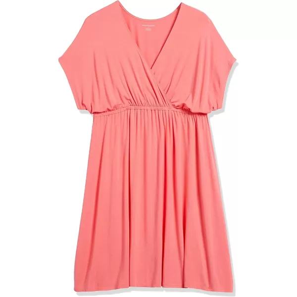 Amazon Essentials Womens Surplice Dress Available in Plus SizeRayon Blend Hot Pink