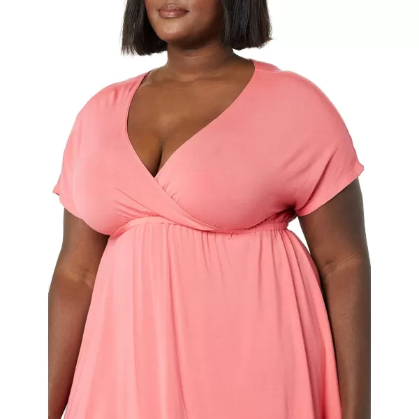 Amazon Essentials Womens Surplice Dress Available in Plus SizeRayon Blend Hot Pink