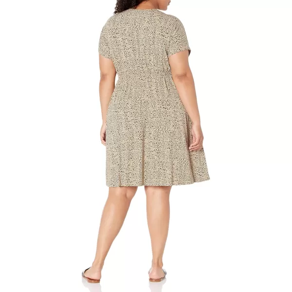 Amazon Essentials Womens Surplice Dress Available in Plus SizeRayon Blend Leopard