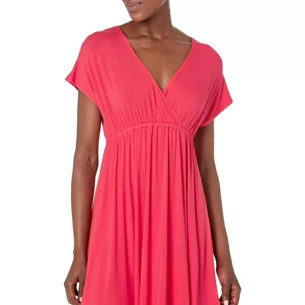 Amazon Essentials Womens Surplice Dress Available in Plus SizeRayon Blend Red