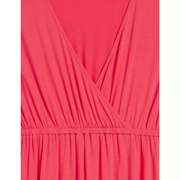 Amazon Essentials Womens Surplice Dress Available in Plus SizeRayon Blend Red