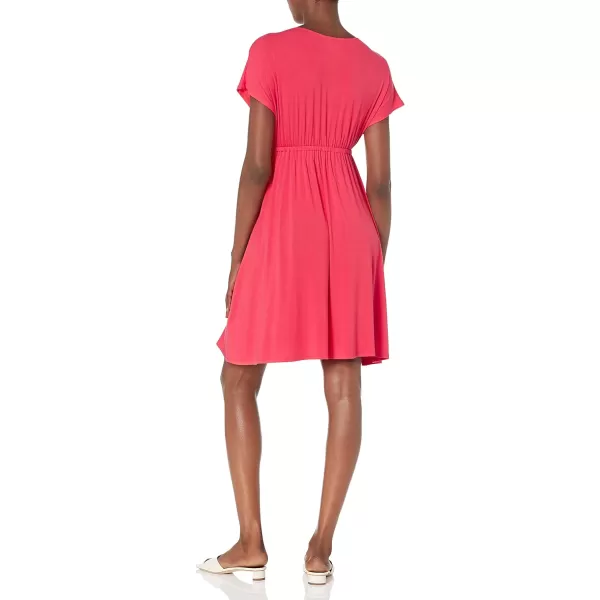 Amazon Essentials Womens Surplice Dress Available in Plus SizeRayon Blend Red