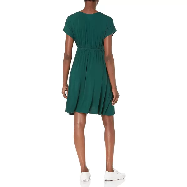 Amazon Essentials Womens Surplice Dress Available in Plus SizeSustainably Sourced Rayon Blend Jade Green