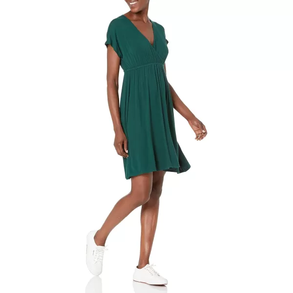 Amazon Essentials Womens Surplice Dress Available in Plus SizeSustainably Sourced Rayon Blend Jade Green