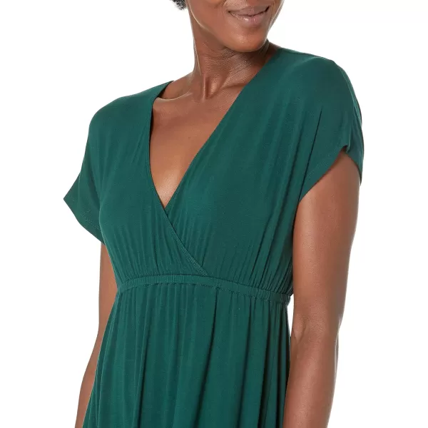 Amazon Essentials Womens Surplice Dress Available in Plus SizeSustainably Sourced Rayon Blend Jade Green