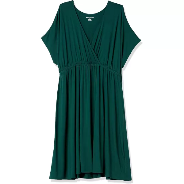 Amazon Essentials Womens Surplice Dress Available in Plus SizeSustainably Sourced Rayon Blend Jade Green