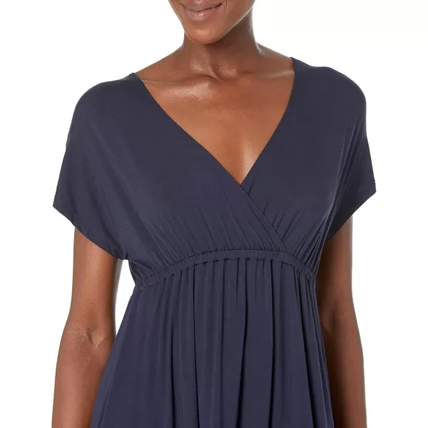 Amazon Essentials Womens Surplice Dress Available in Plus SizeSustainably Sourced Rayon Blend Navy