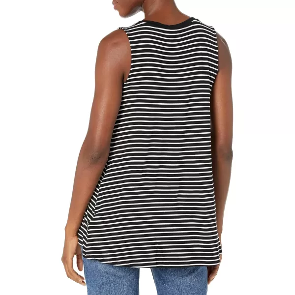 Amazon Essentials Womens Swing Tank Available in Plus SizeRayon Blend Black Narrow Stripe
