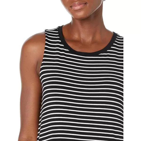 Amazon Essentials Womens Swing Tank Available in Plus SizeRayon Blend Black Narrow Stripe