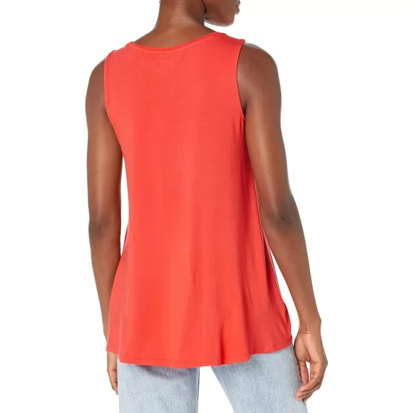 Amazon Essentials Womens Swing Tank Available in Plus SizeSustainably Sourced Rayon Blend Coral Orange