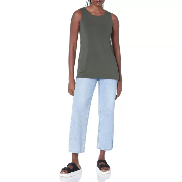 Amazon Essentials Womens Swing Tank Available in Plus SizeSustainably Sourced Rayon Blend Dark Olive