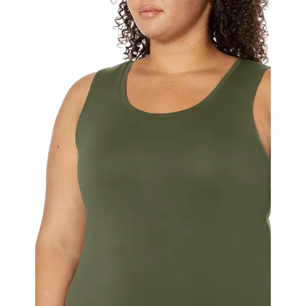 Amazon Essentials Womens Tank Maxi DressRayon Blend Dark Olive