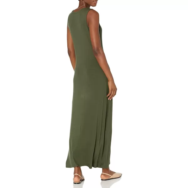 Amazon Essentials Womens Tank Maxi DressRayon Blend Dark Olive