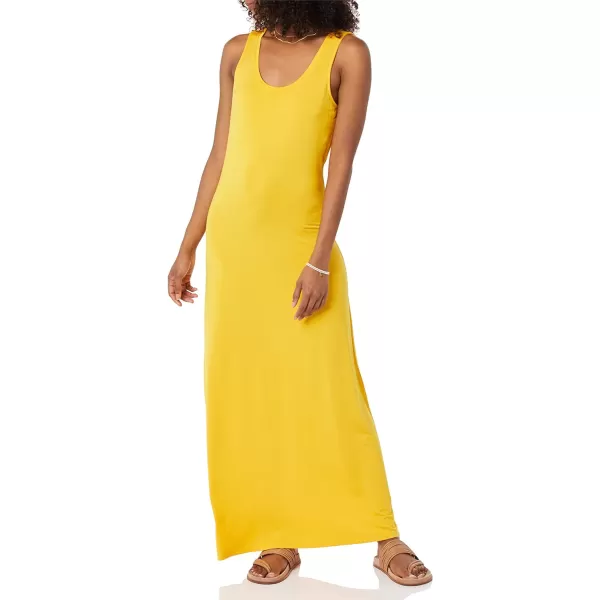 Amazon Essentials Womens Tank Maxi DressRayon Blend Golden Yellow