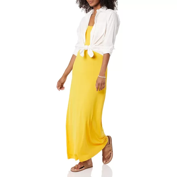 Amazon Essentials Womens Tank Maxi DressRayon Blend Golden Yellow