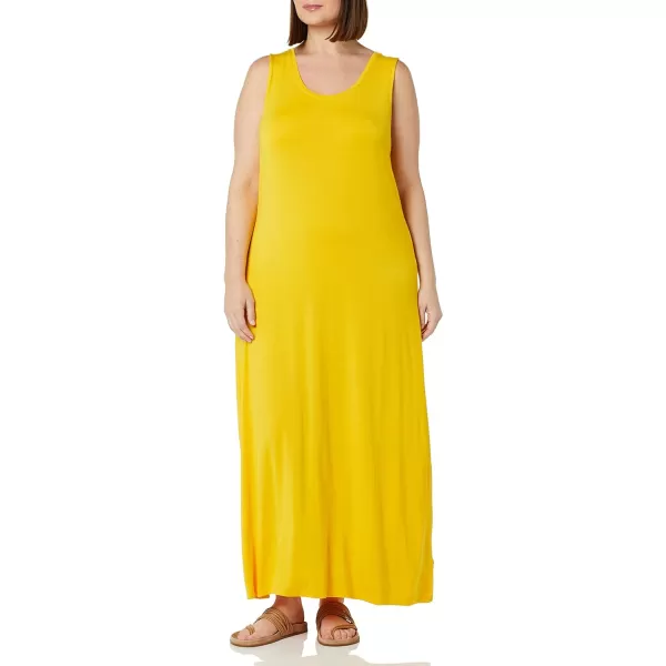 Amazon Essentials Womens Tank Maxi DressRayon Blend Golden Yellow