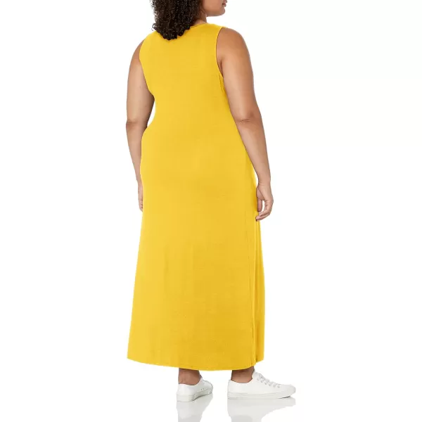 Amazon Essentials Womens Tank Maxi DressRayon Blend Golden Yellow