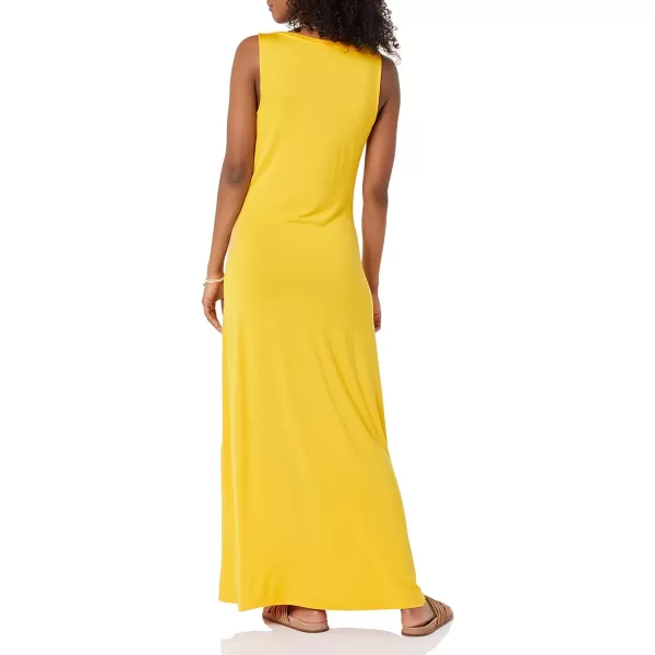 Amazon Essentials Womens Tank Maxi DressRayon Blend Golden Yellow