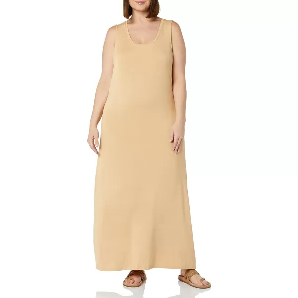 Amazon Essentials Womens Tank Maxi DressRayon Blend Light Camel