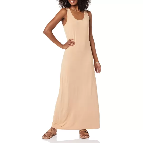 Amazon Essentials Womens Tank Maxi DressRayon Blend Light Camel