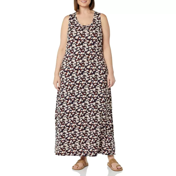 Amazon Essentials Womens Tank Maxi DressRayon Blend Navy Pink Floral Print