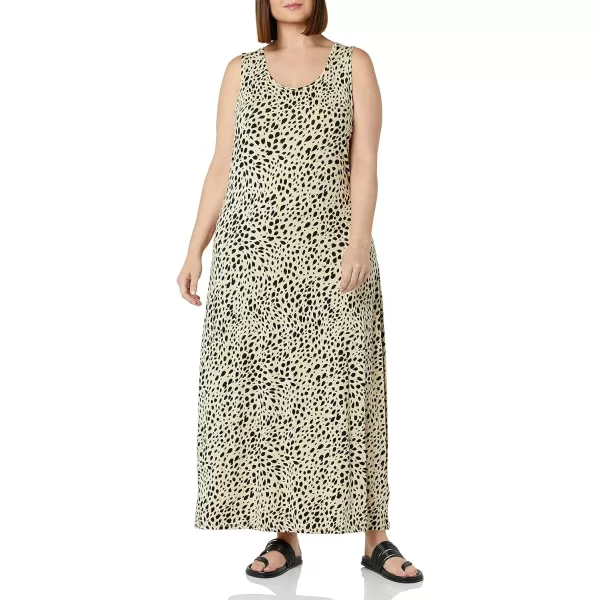 Amazon Essentials Womens Tank Maxi DressRayon Blend Tan Cheetah