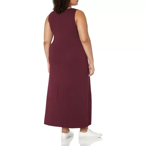 Amazon Essentials Womens Tank Maxi DressSustainably Sourced Rayon Blend Burgundy