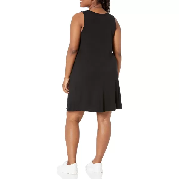 Amazon Essentials Womens Tank Swing Dress Available in Plus SizeRayon Blend Black