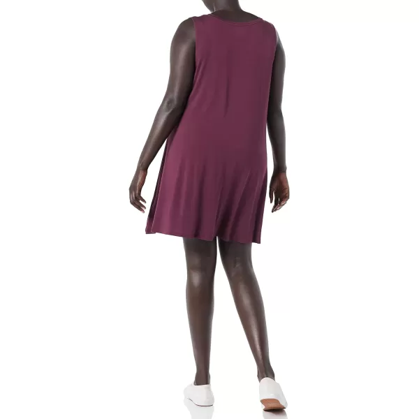 Amazon Essentials Womens Tank Swing Dress Available in Plus SizeRayon Blend Burgundy