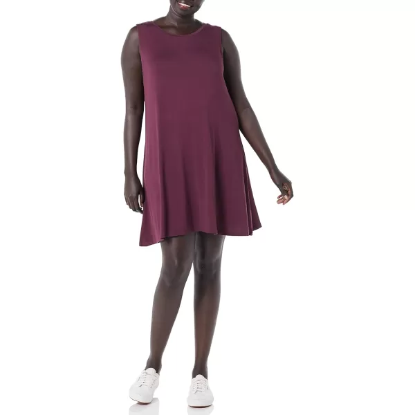 Amazon Essentials Womens Tank Swing Dress Available in Plus SizeRayon Blend Burgundy