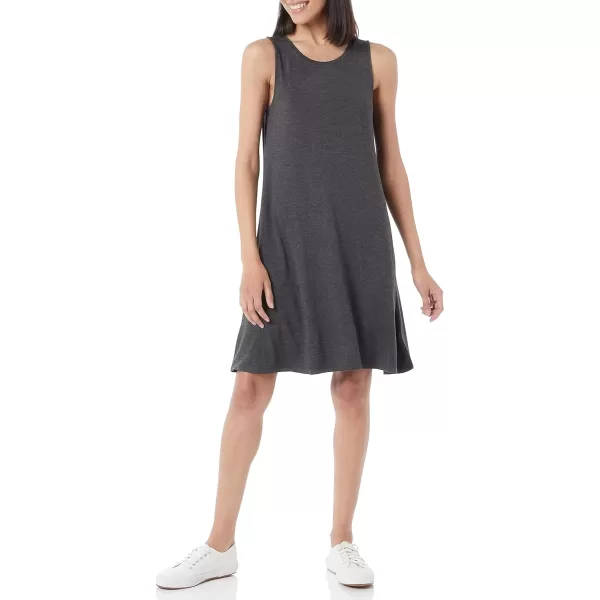 Amazon Essentials Womens Tank Swing Dress Available in Plus SizeRayon Blend Charcoal Heather