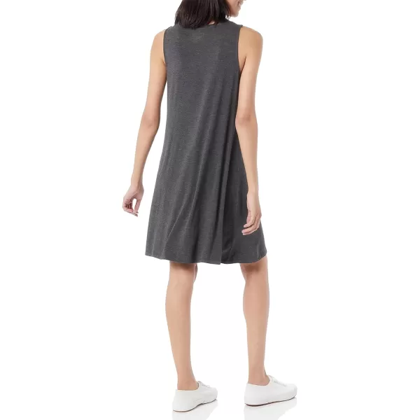 Amazon Essentials Womens Tank Swing Dress Available in Plus SizeRayon Blend Charcoal Heather