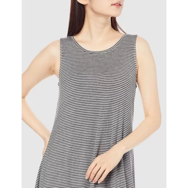 Amazon Essentials Womens Tank Swing Dress Available in Plus SizeRayon Blend Grey Heather Stripe