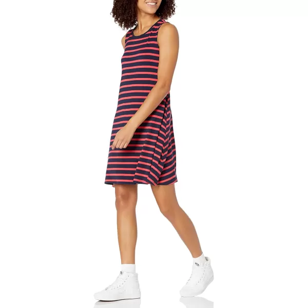 Amazon Essentials Womens Tank Swing Dress Available in Plus SizeRayon Blend Red French Stripe