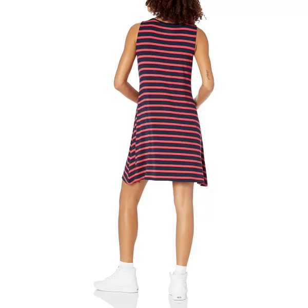 Amazon Essentials Womens Tank Swing Dress Available in Plus SizeRayon Blend Red French Stripe