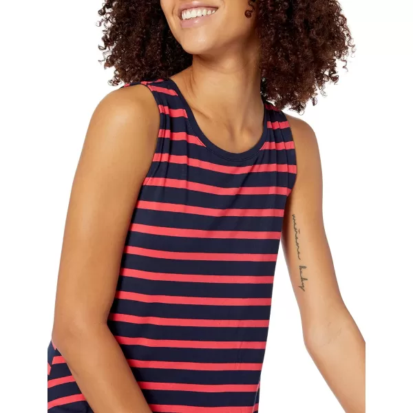 Amazon Essentials Womens Tank Swing Dress Available in Plus SizeRayon Blend Red French Stripe