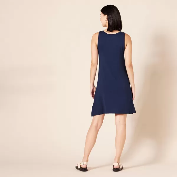 Amazon Essentials Womens Tank Swing Dress Available in Plus SizeSustainably Sourced Rayon Blend Navy