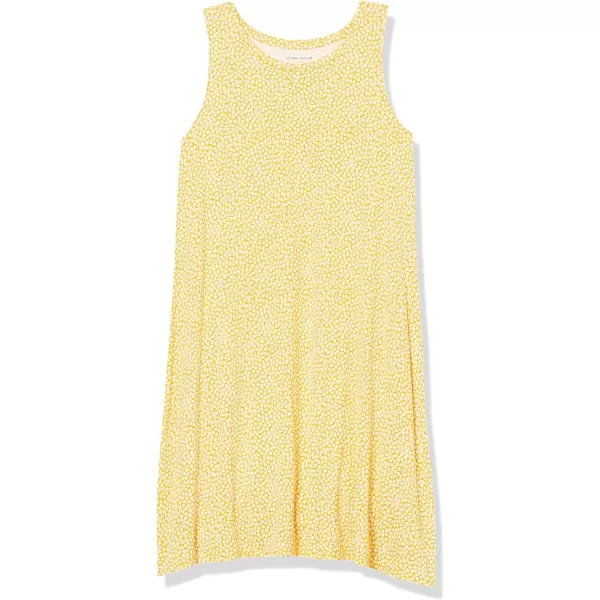 Amazon Essentials Womens Tank Swing Dress Available in Plus SizeSustainably Sourced Rayon Blend Yellow Tulips