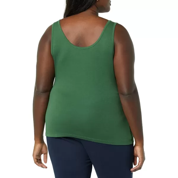 Amazon Essentials Womens Tank Top Available in Plus Size Multipacks1 Forest Green