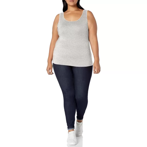 Amazon Essentials Womens Tank Top Available in Plus Size Multipacks1 Light Grey Heather