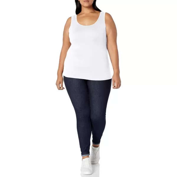 Amazon Essentials Womens Tank Top Available in Plus Size Multipacks1 White