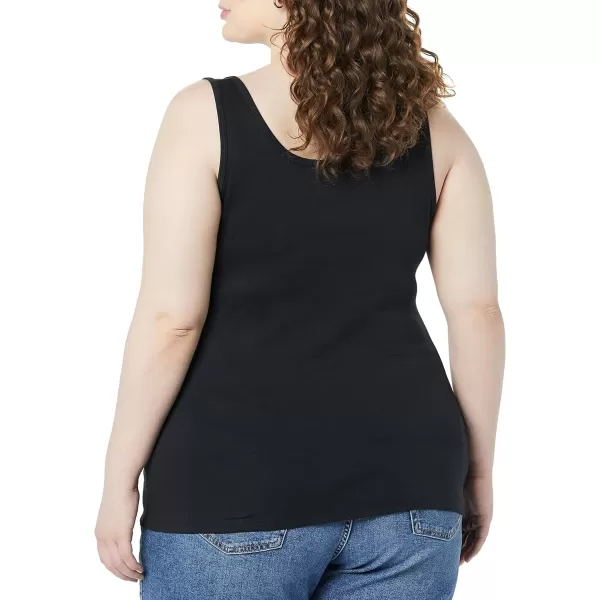 Amazon Essentials Womens Tank Top Available in Plus Size Multipacks2 BlackDark Olive