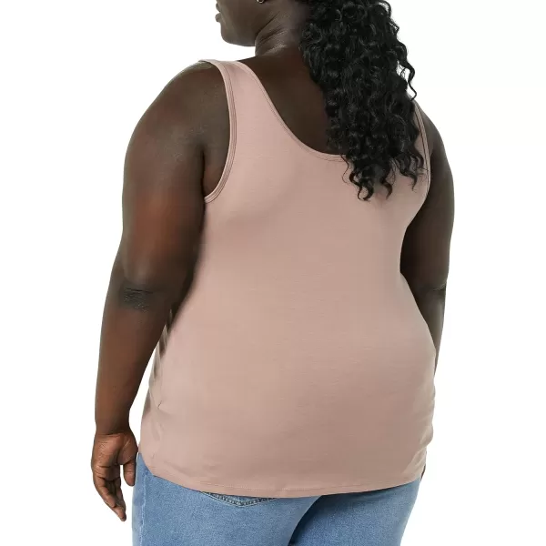 Amazon Essentials Womens Tank Top Available in Plus Size Multipacks2 BlushDark Taupe