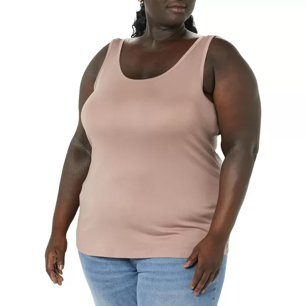 Amazon Essentials Womens Tank Top Available in Plus Size Multipacks2 BlushDark Taupe