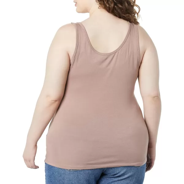 Amazon Essentials Womens Tank Top Available in Plus Size Multipacks2 BlushDark Taupe