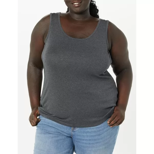 Amazon Essentials Womens Tank Top Available in Plus Size Multipacks2 Charcoal HeatherNavy