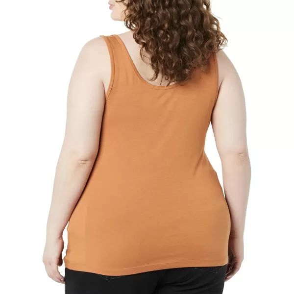 Amazon Essentials Womens Tank Top Available in Plus Size Multipacks2 Light CaramelDeep Brown