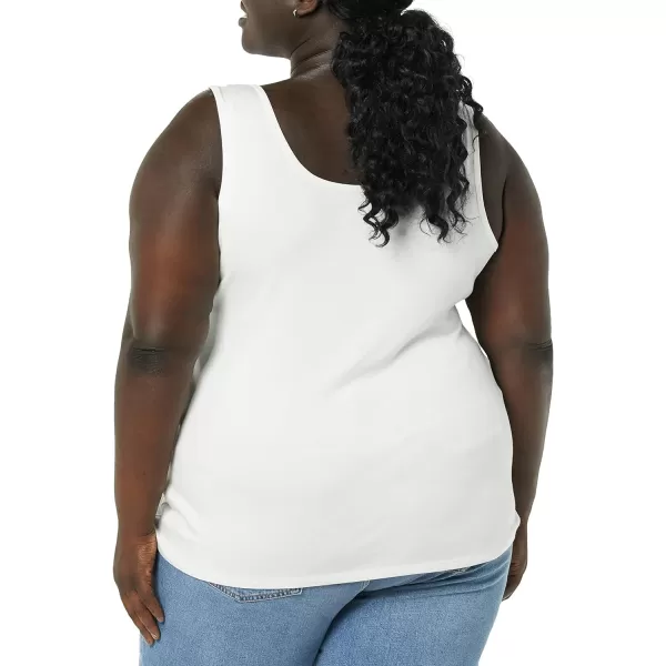 Amazon Essentials Womens Tank Top Available in Plus Size Multipacks2 White