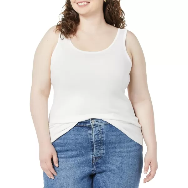 Amazon Essentials Womens Tank Top Available in Plus Size Multipacks2 White